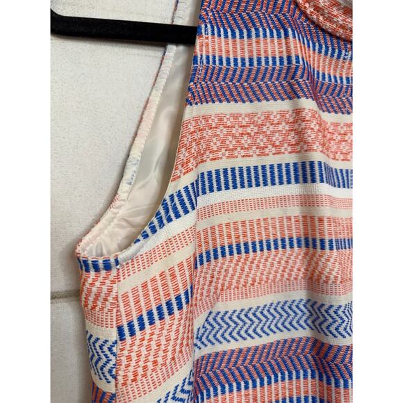 Karen Millen Dress 8 Woven Boho Multicolor Sleeveless Stripes Party Classy - Picture 6 of 7